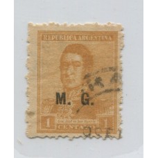 ARGENTINA SERVICIO OFICIAL GJ 158 PE 122 FILIGRANA W.B. USADO U$ 60 MUY RARO